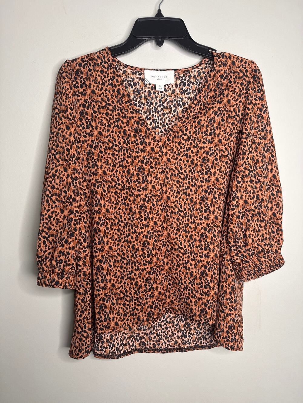 Pomander Place NWOT Women’s Brown Animal Print Lightweight Blouse Top - Size S